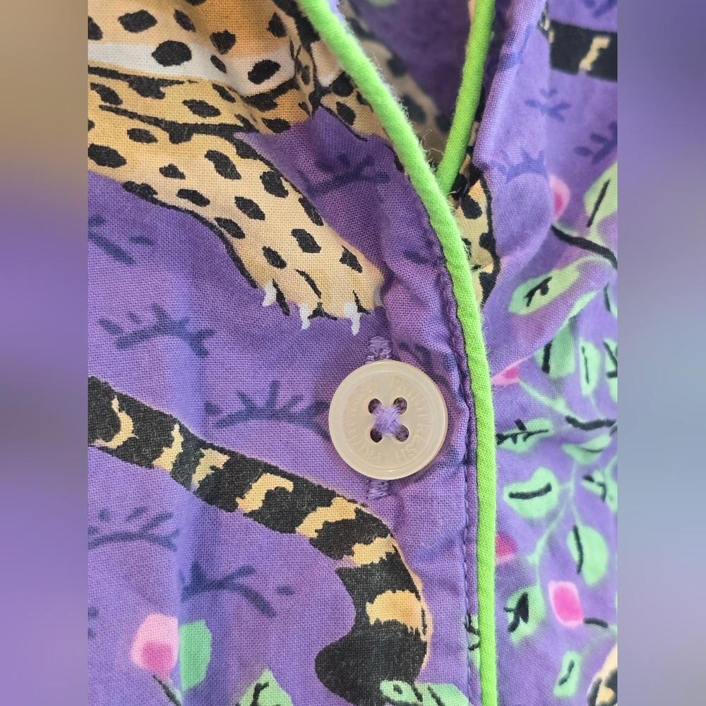 Printfresh Bagheera Violet Aninal Print Short Sleeve Pajama Sleep Set XL - Picture 5 of 14